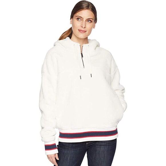 UGG Kailani Sherpa Hoodie CREAM Hooded Sweater Sz M - Picture 2 of 10